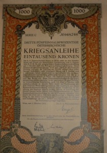 Kriegsanleihe 1.000 korona 1915