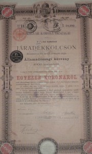 Járadékkölcsön Államadóssági Kötvény 1897