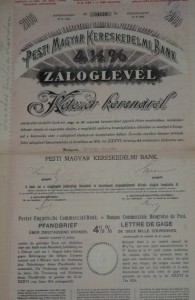 Pesti Magyar Kereskedelmi Bank Záloglevél 1911