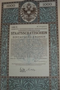 Staatsschatzschein 1000 Kronen 1917