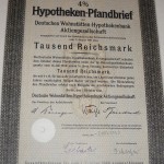 Hypotheken Pfandbrief 1000 Reichsmark