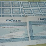 Kontrax Rt 1000 forint részvény 1992