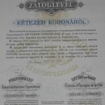 Belvárosi Takarékpénztár Záloglevél 2000 korona 1918
