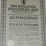 Das Berliner Pfandbrief-Amt 1940 500 Reichsmark