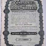 Compagnie de Mines et Minerais 1930 belga részvény