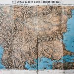 Panoráma térkép Balkán Duna 1877 Relief Karte Balkan Donau régi map