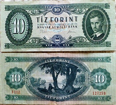 10 forint papírpénz 1975 Magyar Népköztársaság