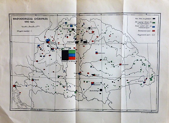 Magyarország Gyáripara 1910-ben térkép