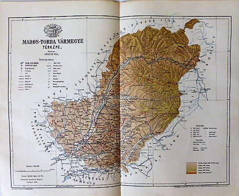 Maros-Torda Vármegye térkép 1895