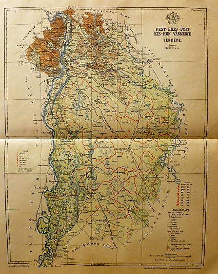 Pest-Pilis-Solt-Kis-Kun Vármegye Térkép 1896