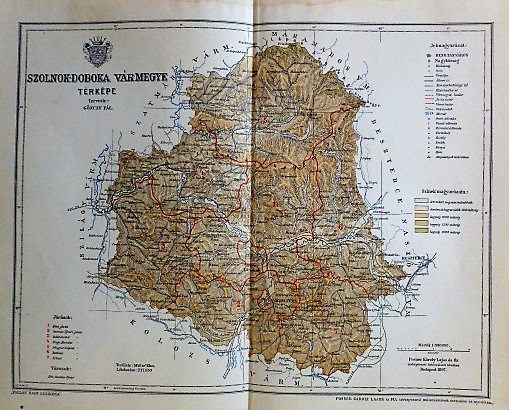 Szolnok-Doboka Vármegye Térkép 1897