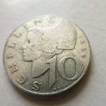 10 Schilling 1958 ezüst fémpénz Ausztria