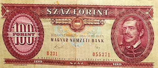 100 Forint 1989 papírpénz