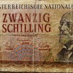 20 Schilling 1956 Ausztria papírpénz