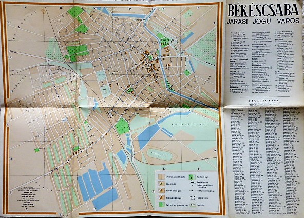 Békéscsaba Járási Jogú Város térkép 1958