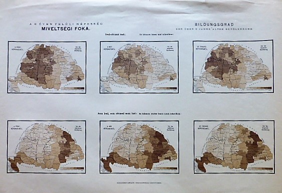 Magyarország 6 éven felüli népesség miveltségi foka térkép 1890