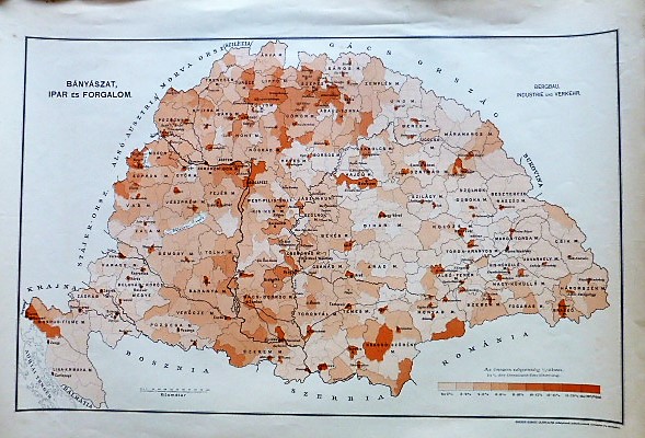 Magyarország Bányászat Ipar Forgalom 1890 térkép