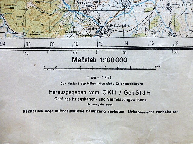 Máramarossziget környéke Erdély Felvidék katonai térkép 1944