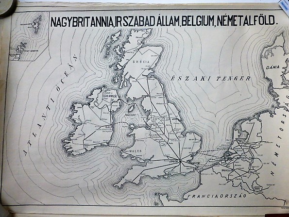 Nagy Britannia Írország Belgium Hollandia vasúti térkép 1949