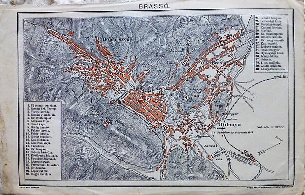 Brassó Erdély térkép 1896