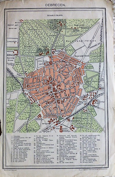 Debrecen térkép 1896 