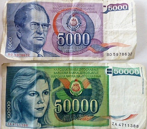 Jugoszláv dinár papírpénz