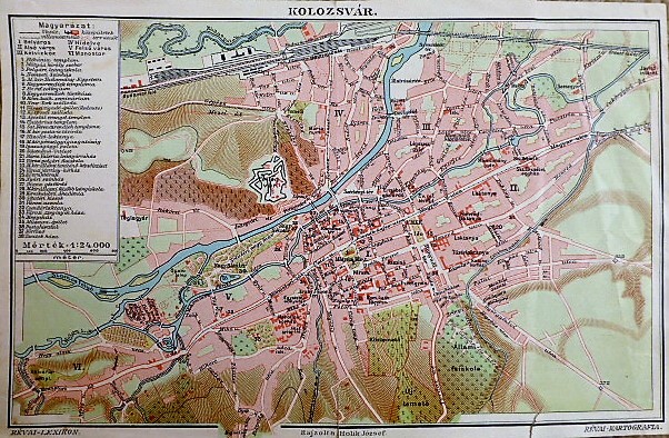 Kolozsvár térkép 1896 Révai Lexikon