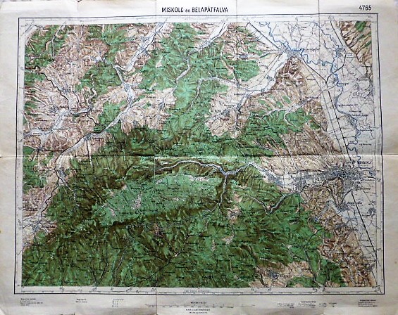 Miskolc Bélapátfalva Bükk térkép 1932