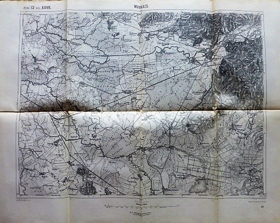 Munkács környéke Felvidék katonai térkép 1911
