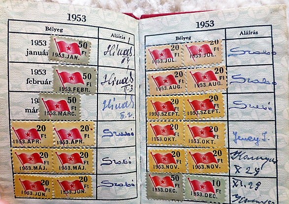 Magyar Dolgozók Pártja Tagsági Könyv 1953