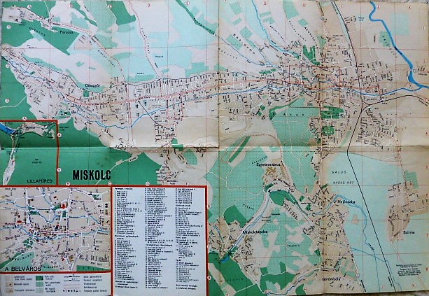 Miskolc Megyei Jogú Város térkép 1969