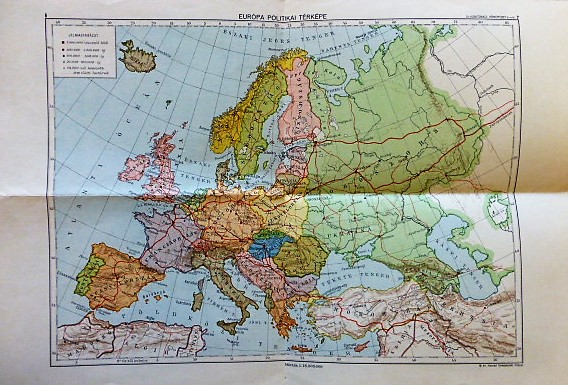 Európa politikai térkép 1938