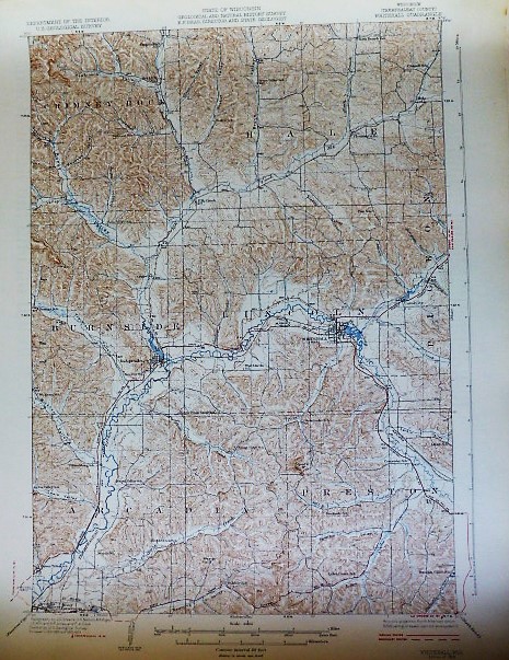 Whitehall Wisconsin USA topográfiai térkép 1929