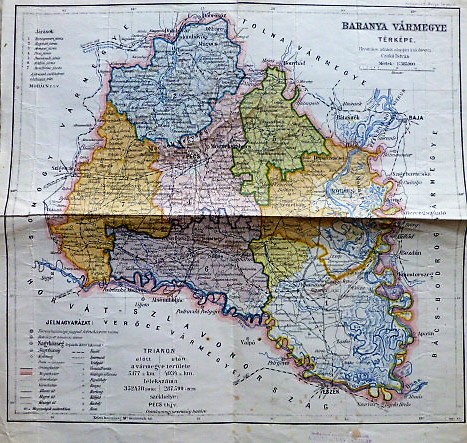 Baranya Vármegye Térkép 1927 Czakó
