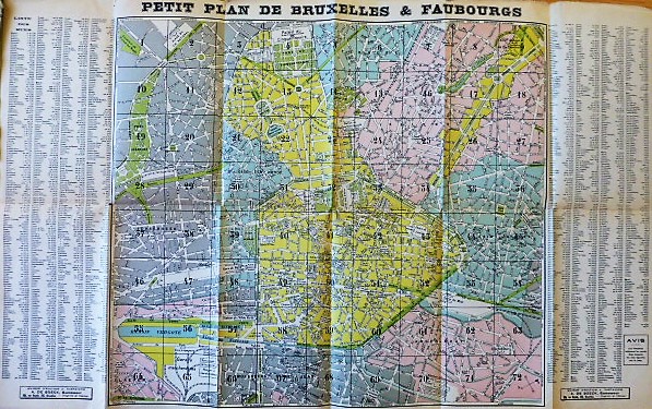 Brüsszel régi térkép 1930-40 es évek