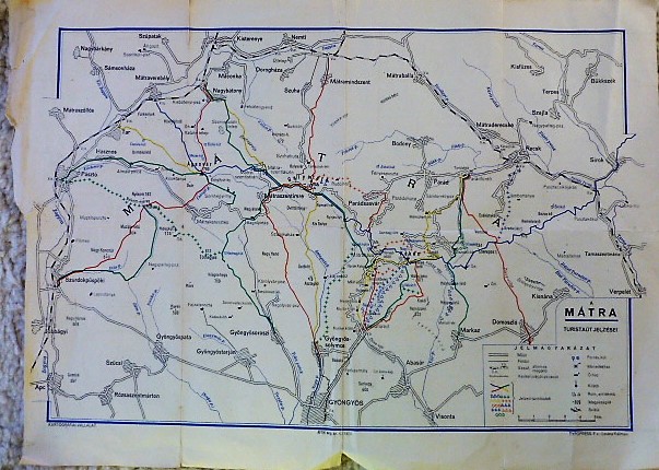 Mátra turistaút jelzései térkép