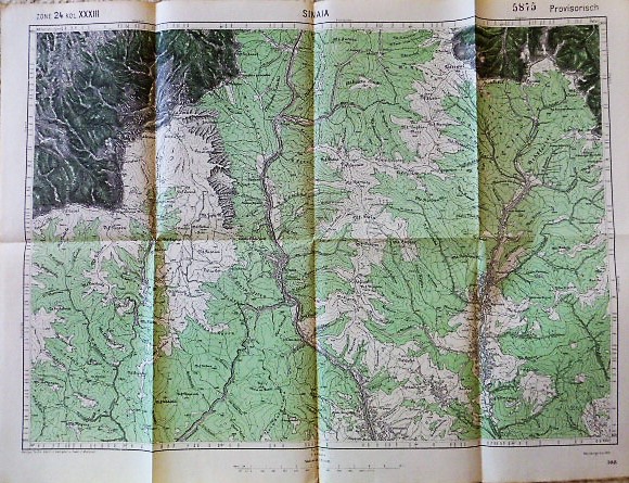 Sinaia Románia régi térkép 1915