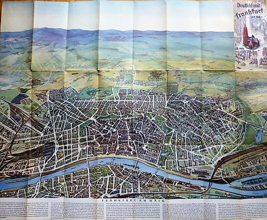 Frankfurt am Main régi panoráma térkép 1936