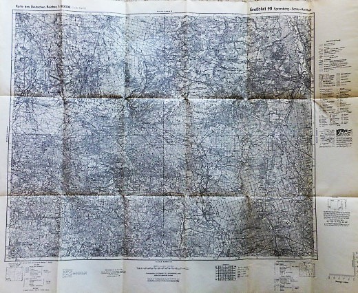 Spremberg – Sorau – Kohlfurt régi német térkép
