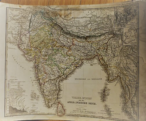 India Burma régi német térkép 1866