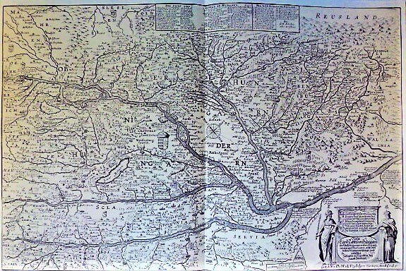 Magyarország régi térkép 1664 reprint