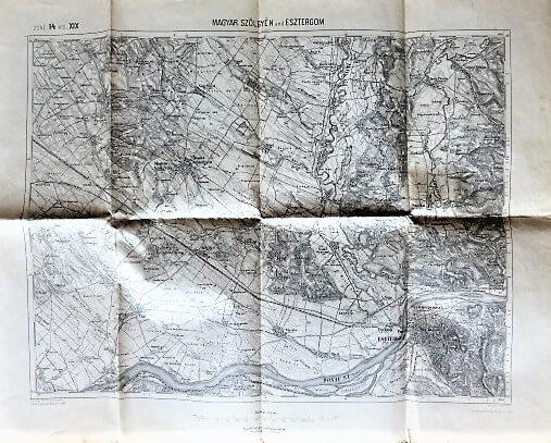 Magyarszölgyén und Esztergom régi térkép 1914