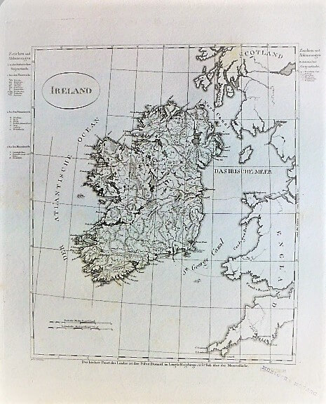 Írország Ireland régi német térkép