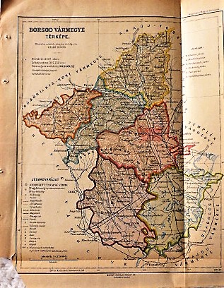 Borsod Vármegye régi térkép 1924