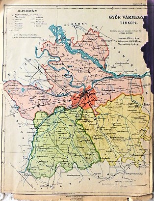 Győr Vármegye térkép 1922