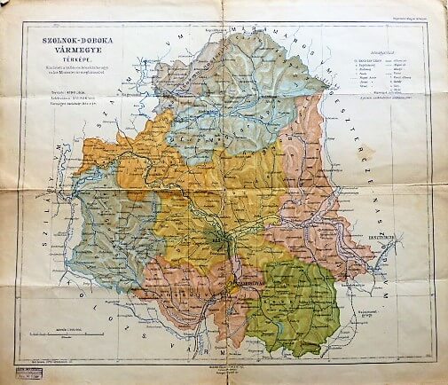 Szolnok Doboka Vármegye térkép 1915