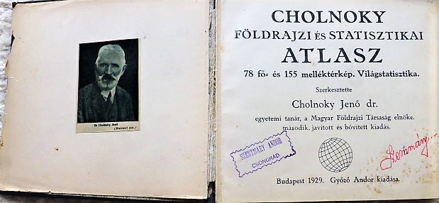 Cholnoky Földrajzi Statisztikai Atlasz 1929