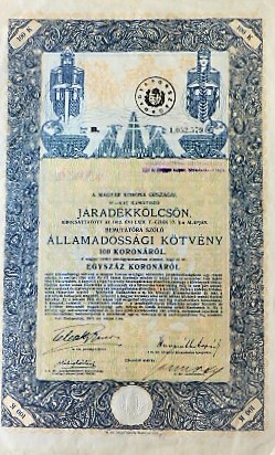 Járadékkölcsön 100 korona 1915