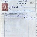 Régi számla 2 fillér bélyeggel 1934
