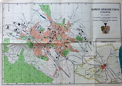Sopron Szab.Kir.Város térkép 1920-as évek